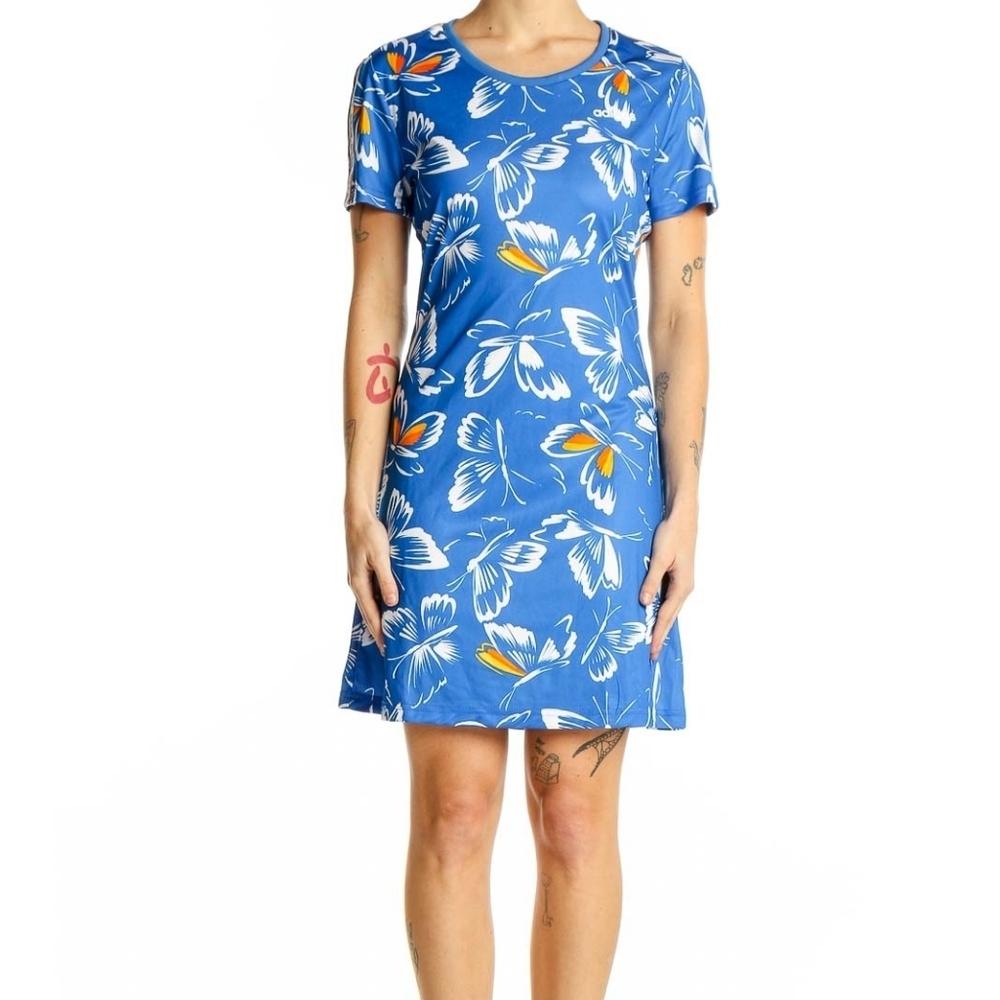 NWT ADIDAS X FARM RIO Butterfly Print Mini Dress Blue